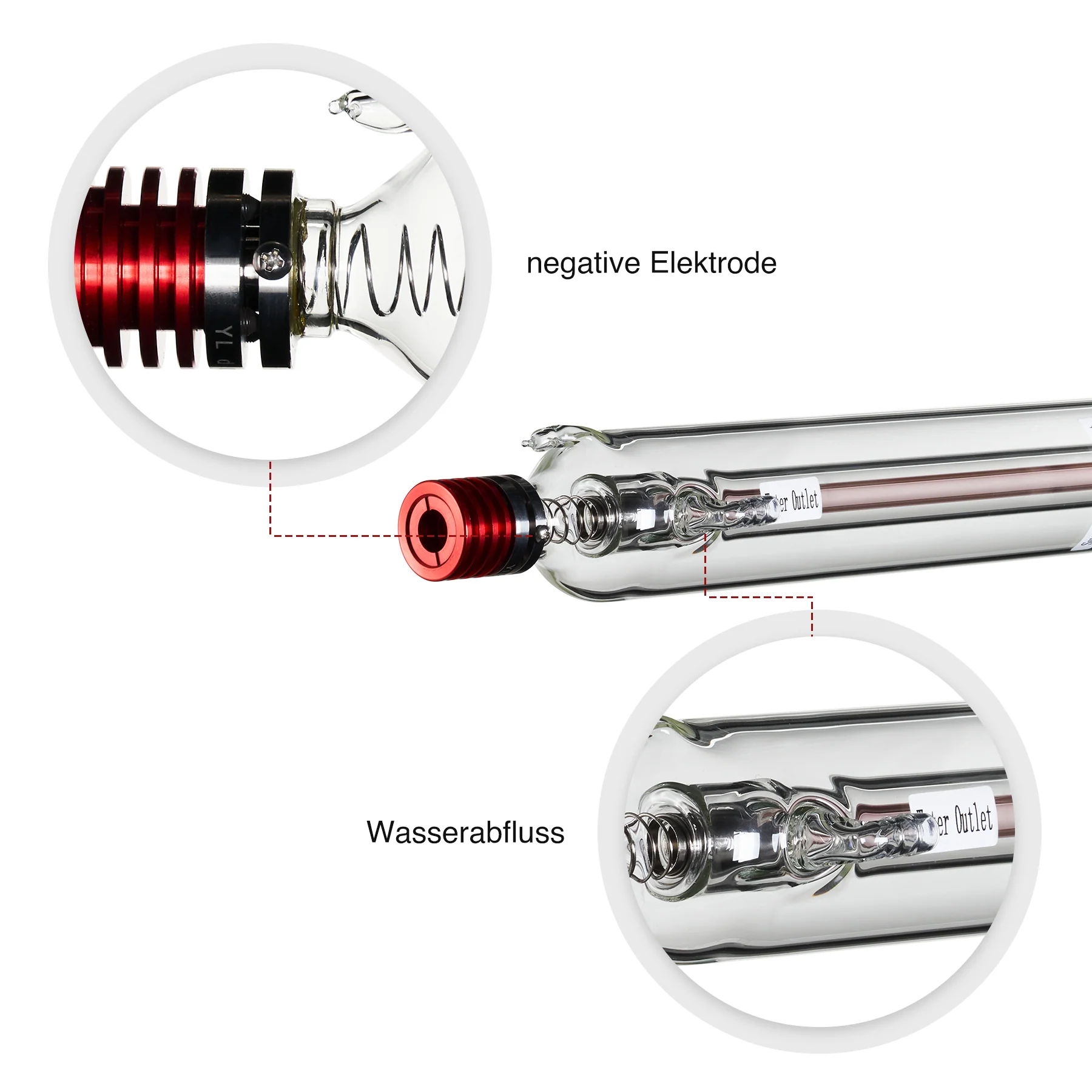100W CO2 Laserröhre & Laser Tube für Laser Graviermaschinen und Lasercutter | YL-100 - Image 4