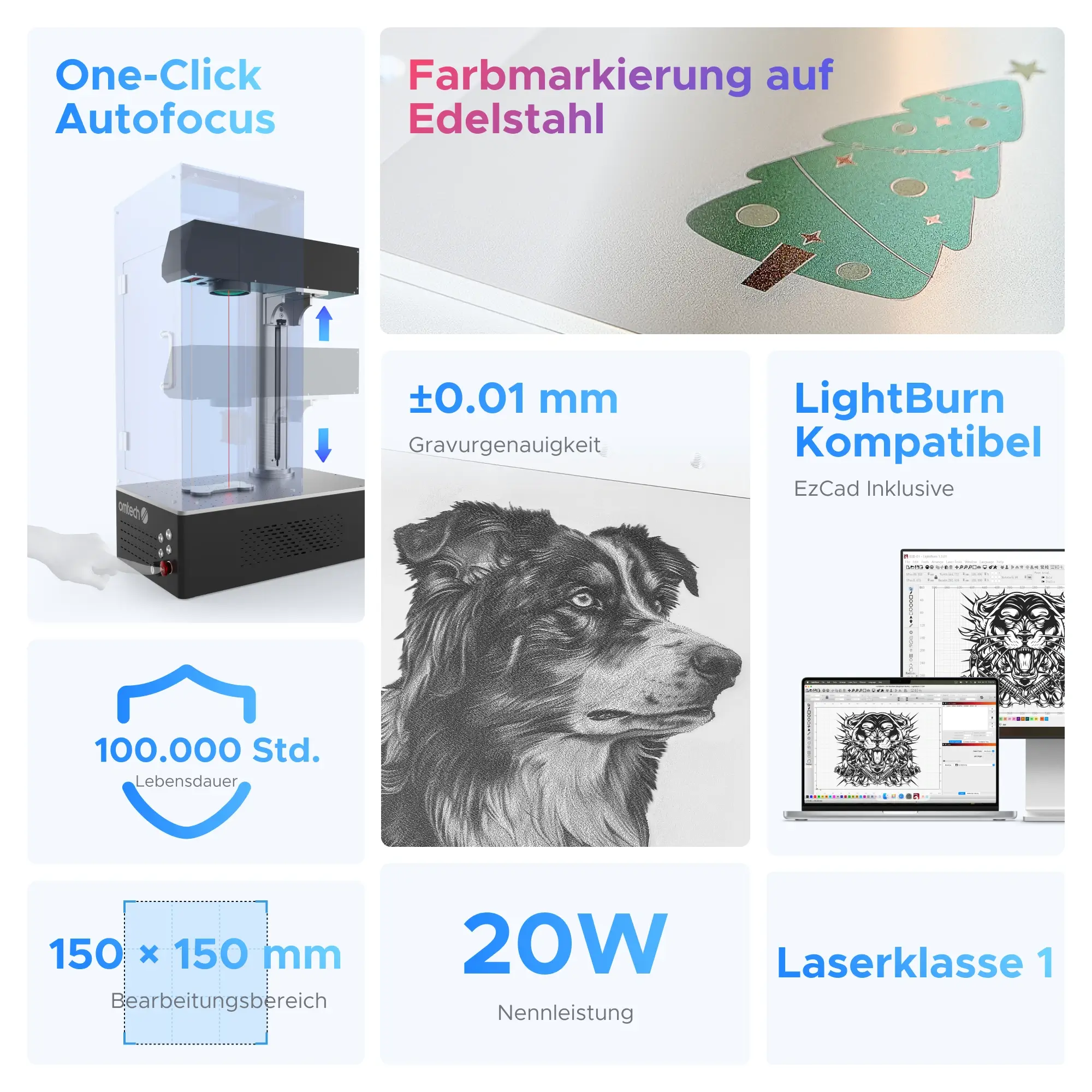 20W MOPA Laser Graviermaschine mit Autofokus für Metallgravur | M20C - Image 12