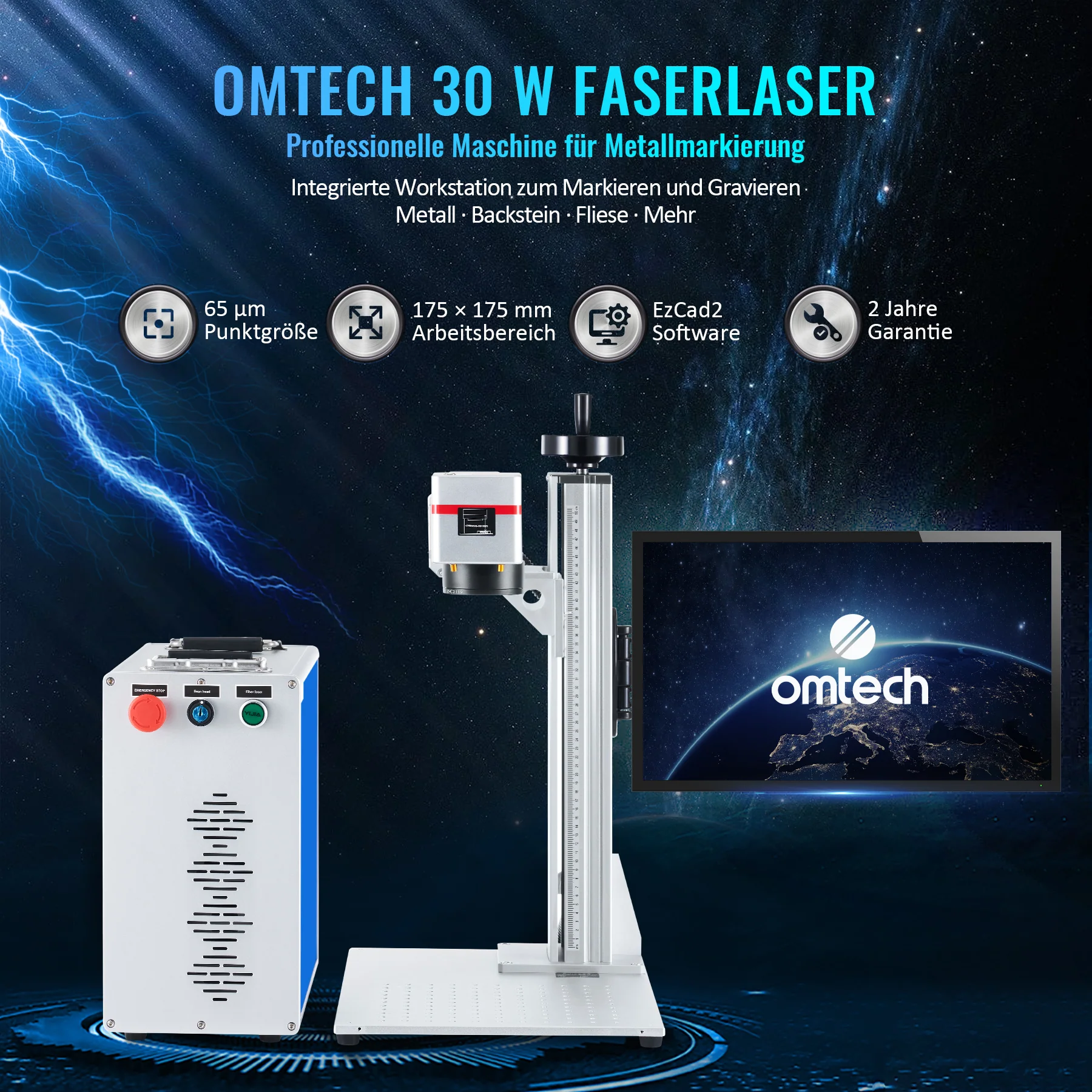 30W Faserlaser Graviermaschine für Metallgravur & Metallbeschriftung | F-30 - Image 9